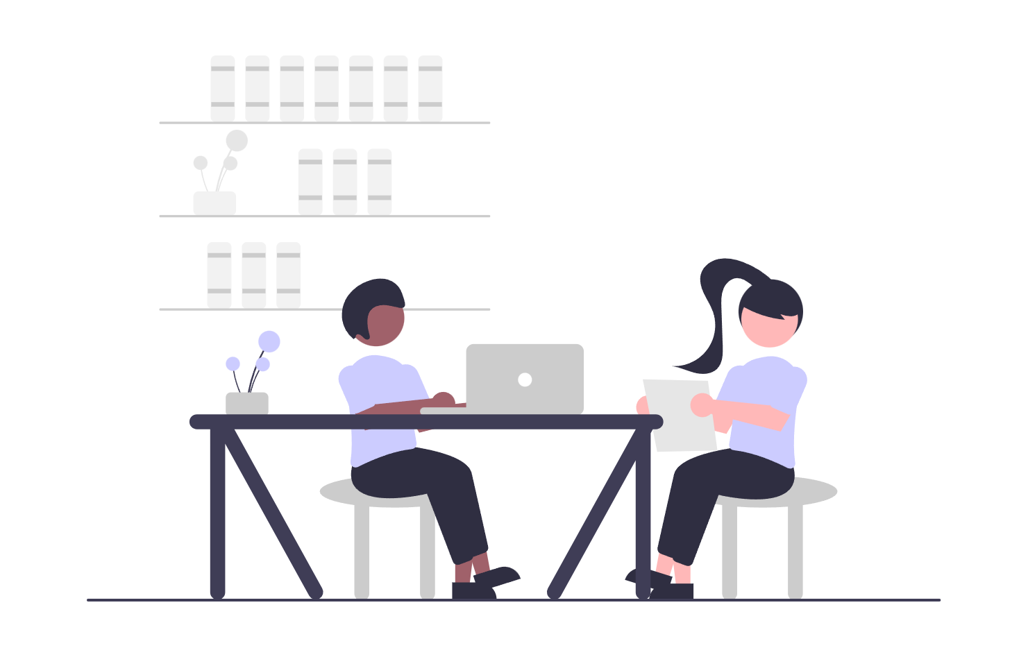 Tutor and student collaborating at a desk